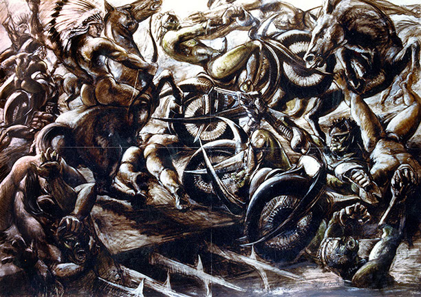 amerca_annunciazione-leonardo-uffizi_louvre_inquinamento_ossigeno_cavalli_battaglia_armi_fuoco_anidridecarbonica_nuvole_pioggeacide_atmosfera_-d